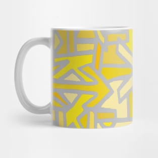 Ethnic Tribal BaKuba - Yellow Gray Mug